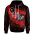 Chuuk Hoodie Polynesian Hook and Hibiscus (Red) Unisex Red - Polynesian Pride