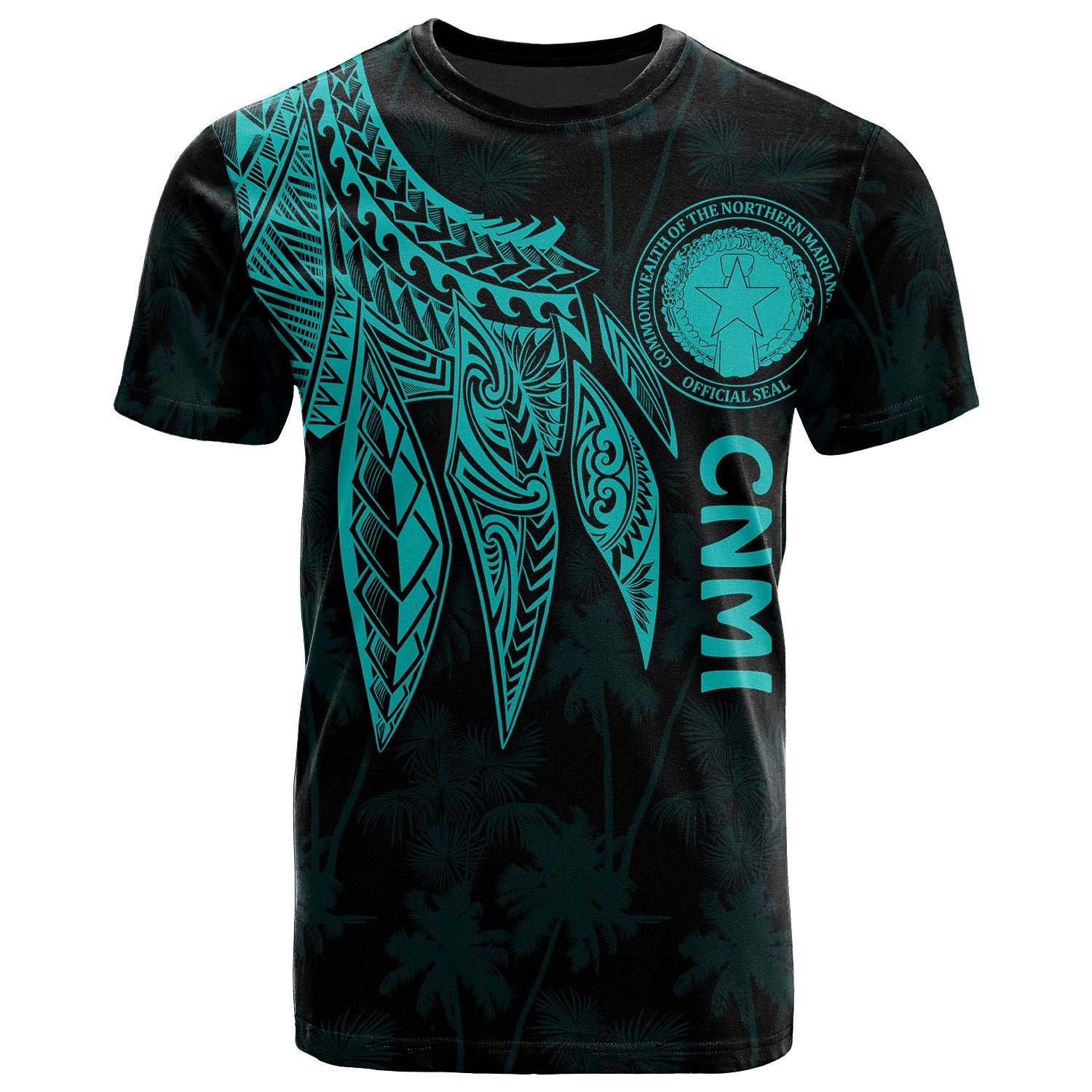 Northern Mariana Islands Polynesian T Shirt Polynesian Wings Turquoise Unisex Turquoise - Polynesian Pride