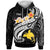 Papua New Guinea Hoodie PNG Seal Polynesian Patterns Plumeria (Black) Unisex Black - Polynesian Pride