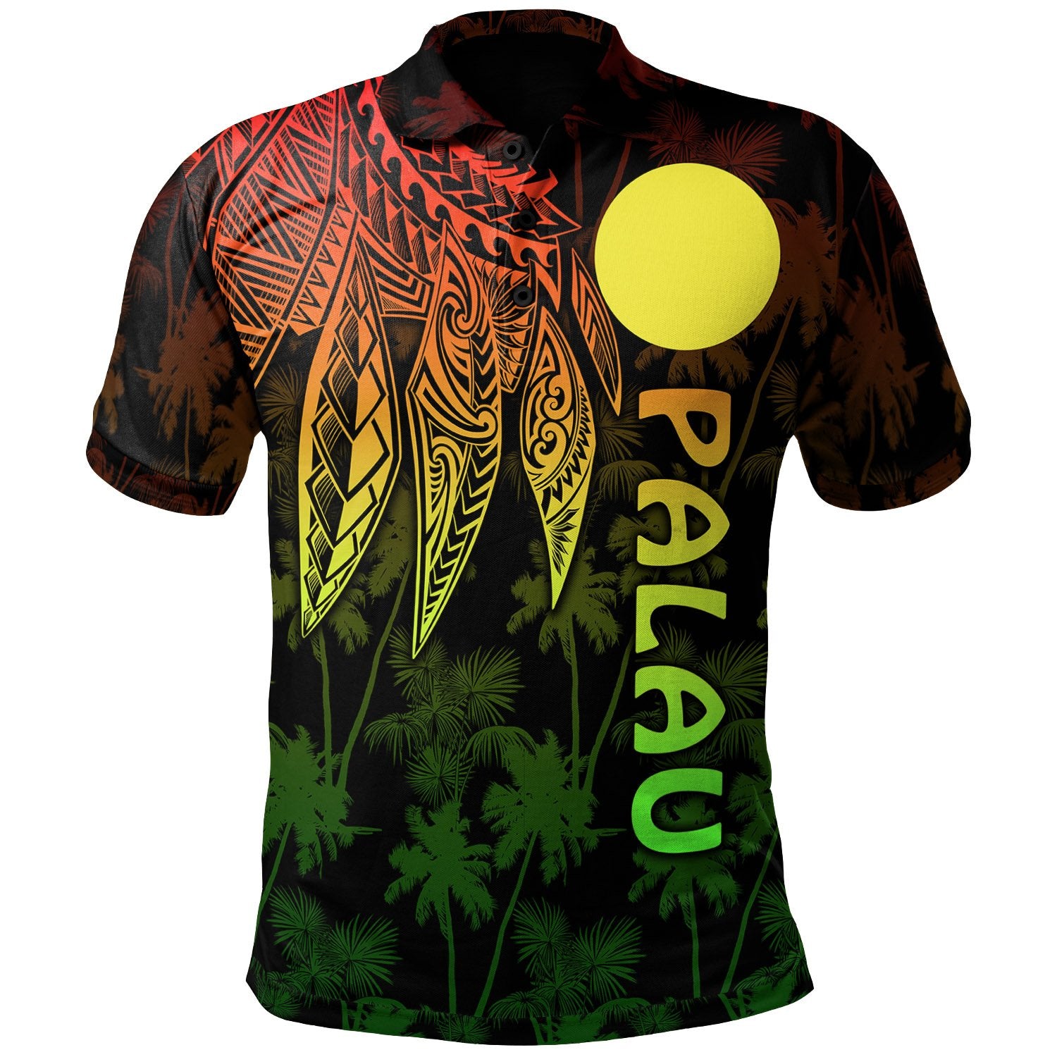 Palau Polynesian Polo Polynesian Wings (Reggae) Unisex Reggae - Polynesian Pride