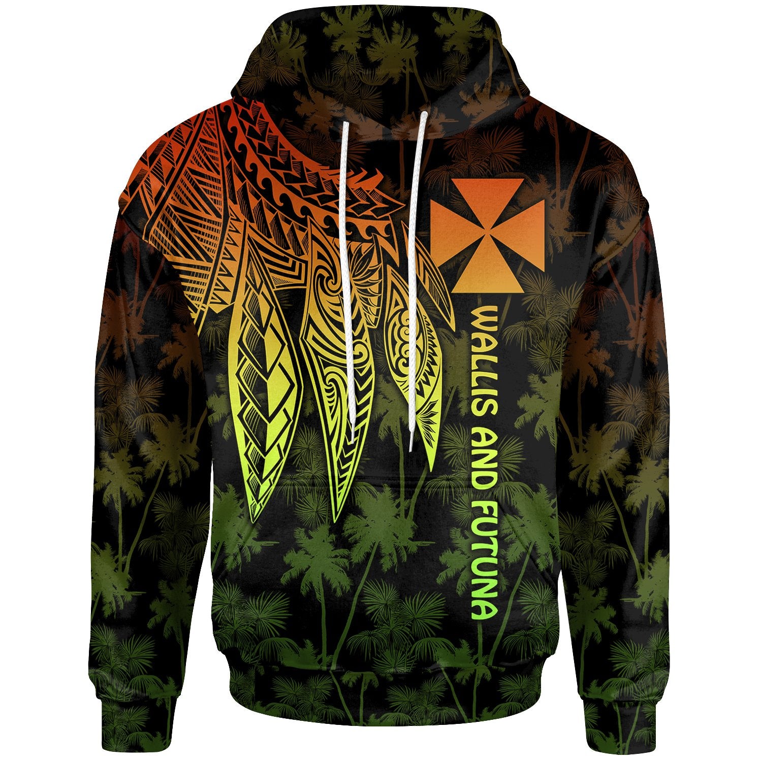 Wallis and Futuna Hoodie Polynesian Wings Reggae Unisex Reggae - Polynesian Pride