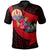 Tahiti Polo Shirt Polynesian Hook and Hibiscus (Red) Unisex Red - Polynesian Pride