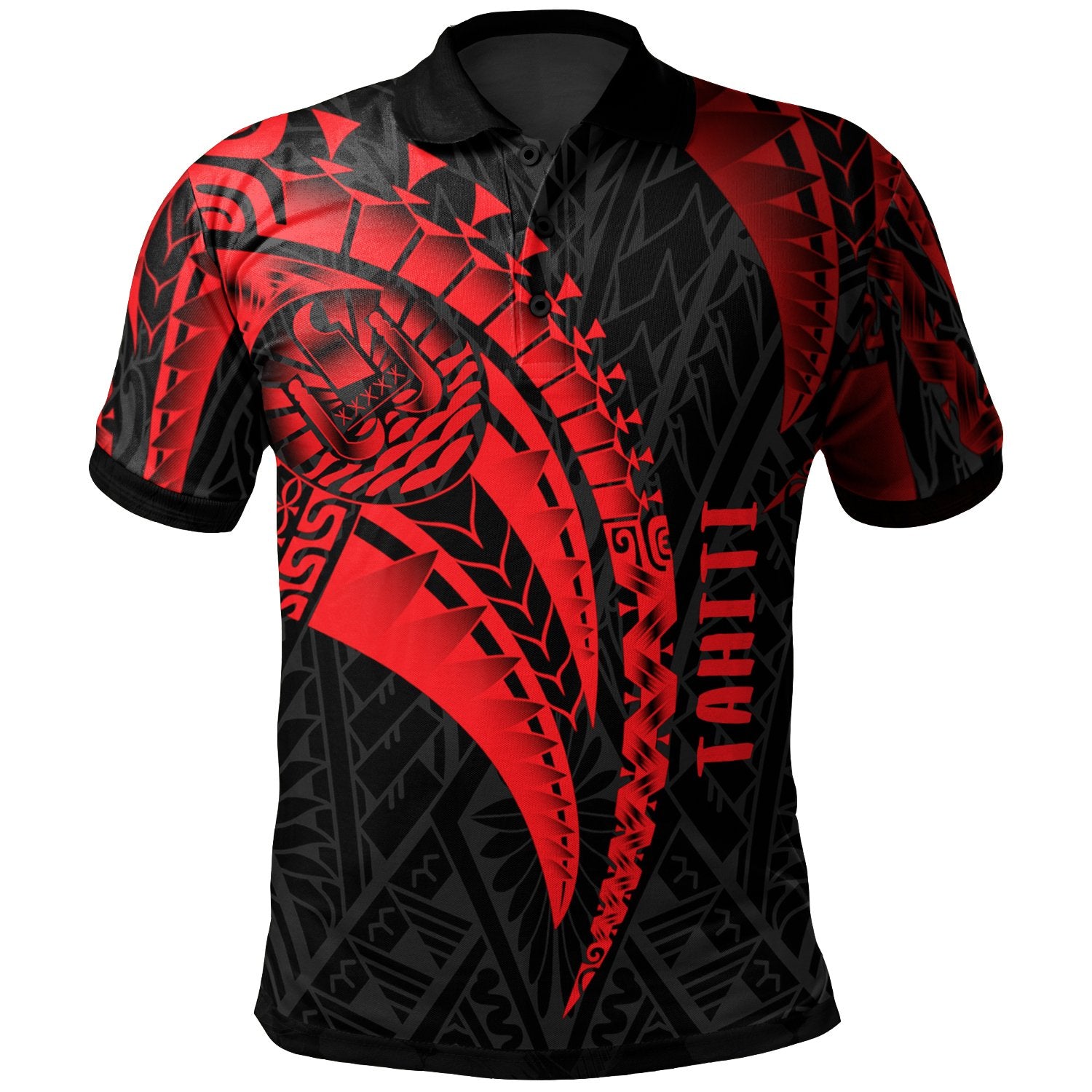 Tahiti Polo Shirt Polynesian Tahiti Seal Unisex Red - Polynesian Pride