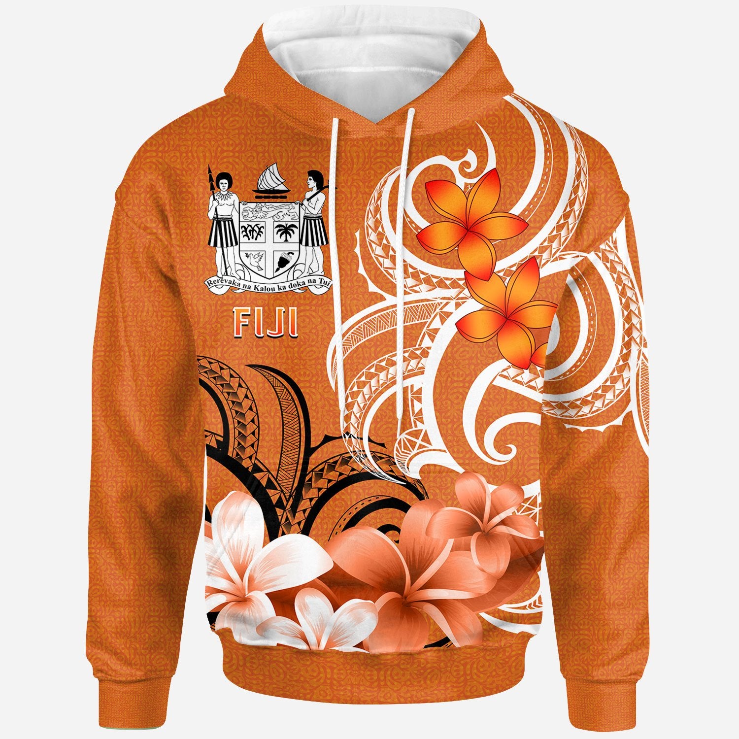 Fiji Hoodie Fijian Spirit Unisex Orange - Polynesian Pride