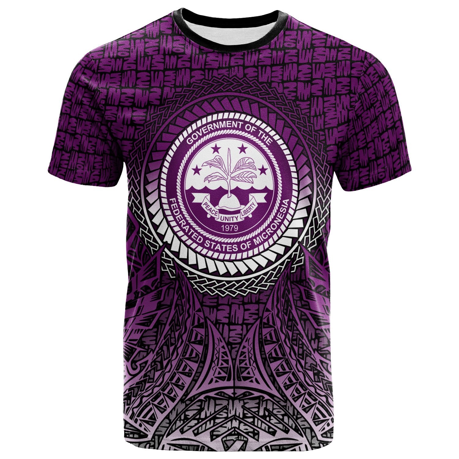 Federated States of Micronesia Pattern T Shirt Circle Pattern Purple Unisex Purple - Polynesian Pride
