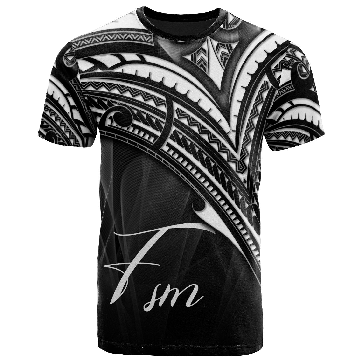 Federated States of Micronesia T Shirt Cross Style Unisex Black - Polynesian Pride