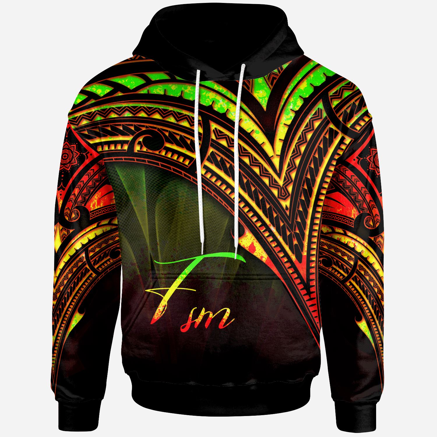 Federated States of Micronesia Hoodie Reggae Color Cross Style Unisex Black - Polynesian Pride