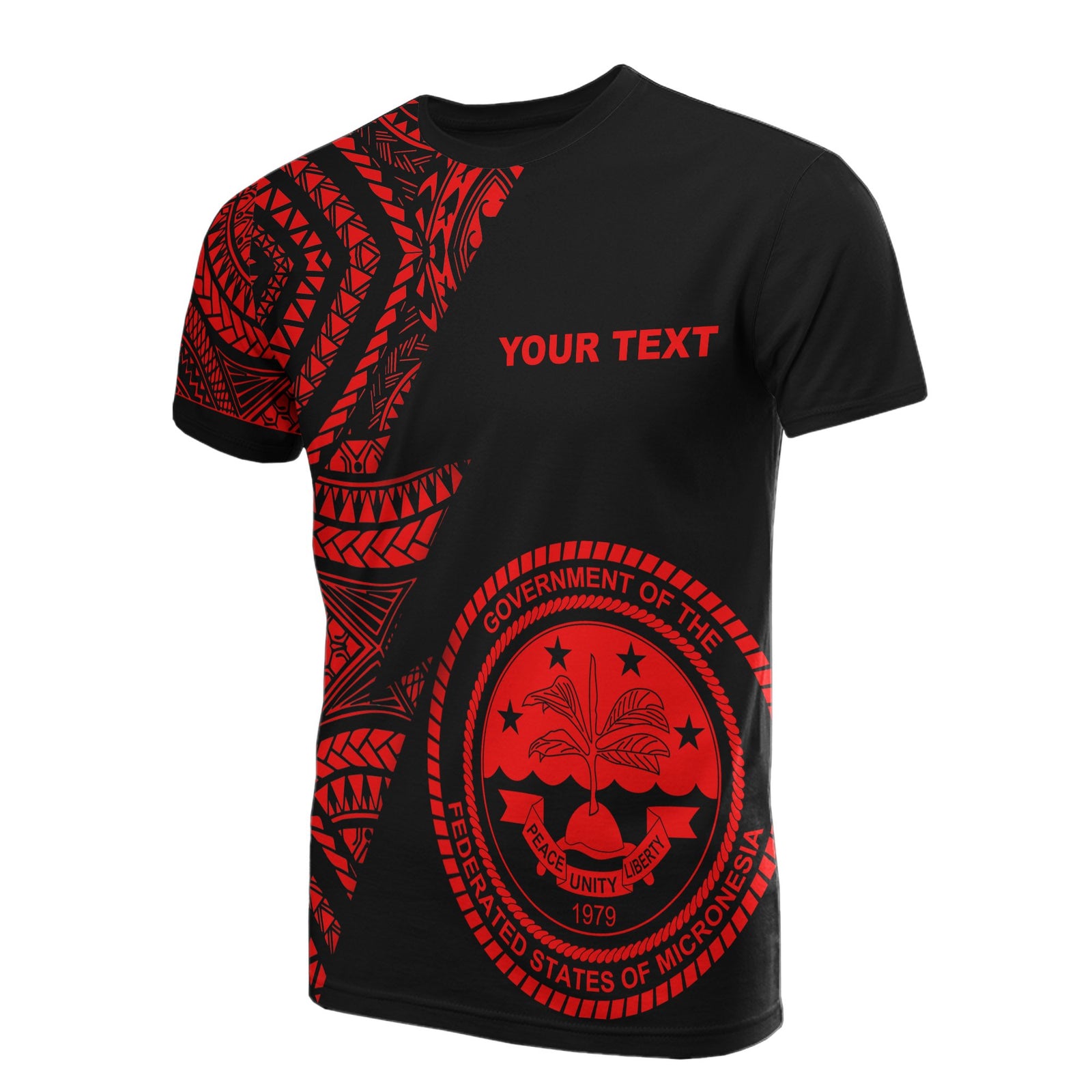 Federated States of Micronesia Custom T Shirt Micronesian Pattern Red Style Unisex Red - Polynesian Pride