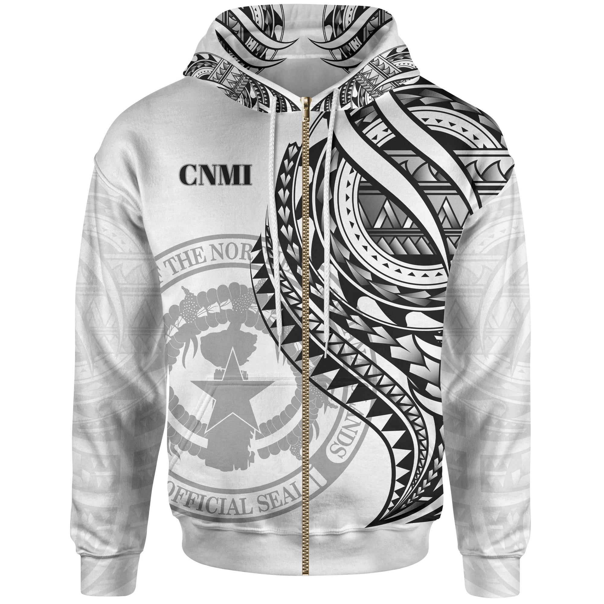Northern Mariana Islands Zip Hoodie Black Polynesian Patterns Best CNMI Ever Unisex Black - Polynesian Pride
