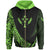 Kosrae State Zip Hoodie Green Polynesian Patterns Sport Style Unisex Black - Polynesian Pride