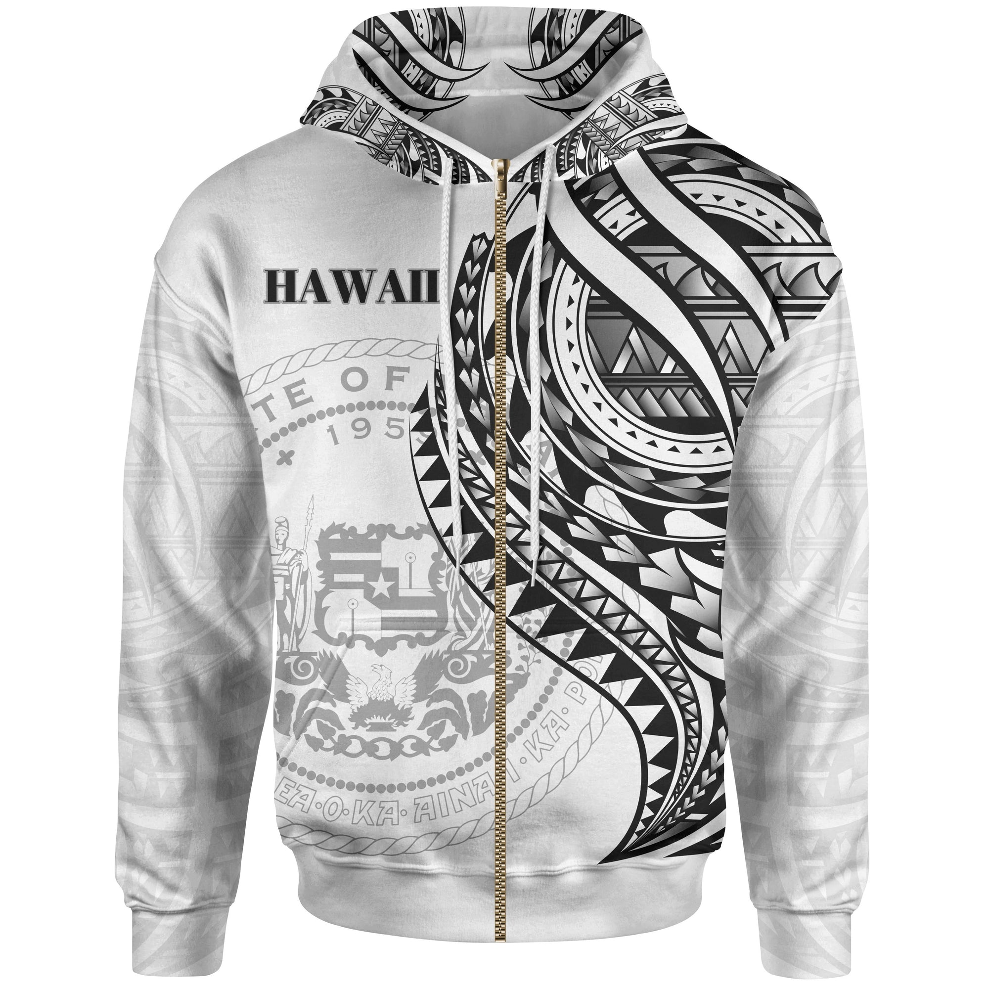 Hawaii Zip Hoodie Black Polynesian Patterns Best Hawaii Ever Unisex Black - Polynesian Pride