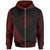 Marshall Islands Zip Hoodie Red Polynesian Patterns Sport Style Unisex Black - Polynesian Pride