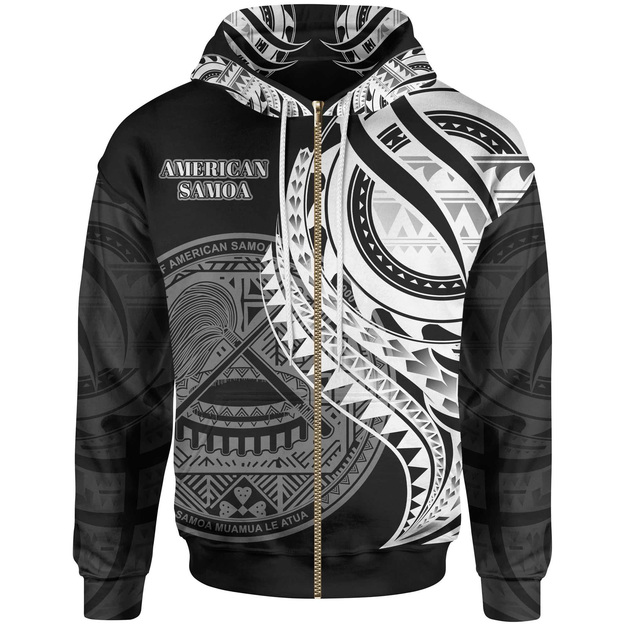 American Samoa Zip Hoodie Polynesian Patterns Best American Samoa Ever Unisex Black - Polynesian Pride