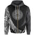 American Samoa Zip Hoodie White Polynesian Patterns Sport Style Unisex Black - Polynesian Pride