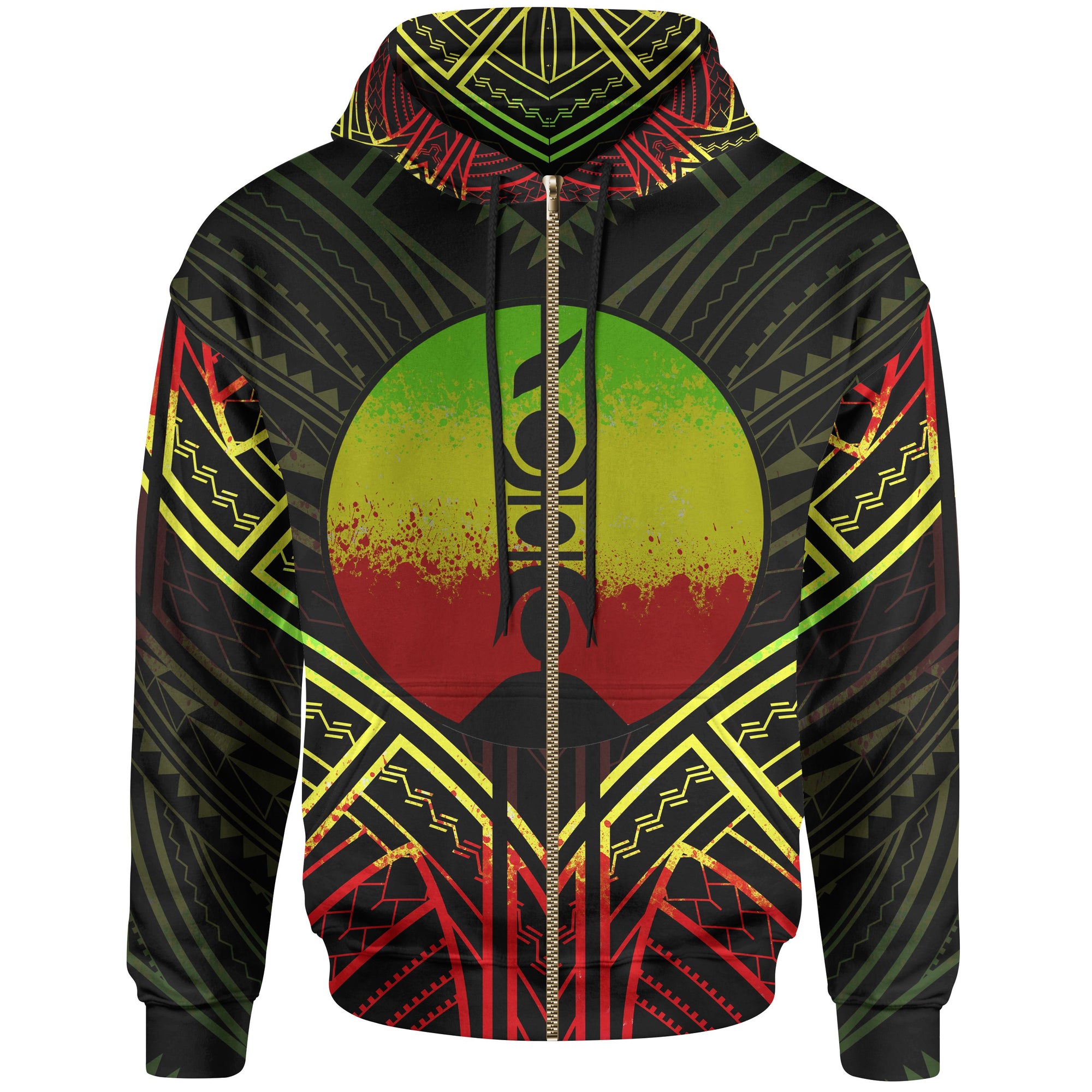 New Caledonia Zip Hoodie New Caledonia Seal Reggae Tribal Patterns Unisex White - Polynesian Pride