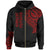 Wallis and Futuna Zip Hoodie Wallis and Futuna Tatau Red Patterns Unisex Black - Polynesian Pride