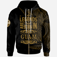 Guam Zip Hoodie Legends Are Born In Gold Color Unisex Gold - Polynesian Pride