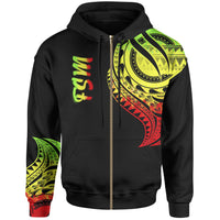 Federated States of Micronesia Zip Hoodie Federated States of Micronesia Tatau Reggae Patterns Unisex Black - Polynesian Pride
