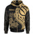 Tonga Zip Hoodie Gold Polynesian Patterns Best Tonga Ever Unisex Black - Polynesian Pride