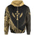 Kosrae State Zip Hoodie Gold Polynesian Patterns Sport Style Unisex Black - Polynesian Pride