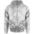 Palau Zip Hoodie Palau Seal Tribal Patterns Unisex White - Polynesian Pride