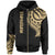 Marshall Islands Zip Hoodie Marshall Islands Tatau Gold Patterns Unisex Black - Polynesian Pride