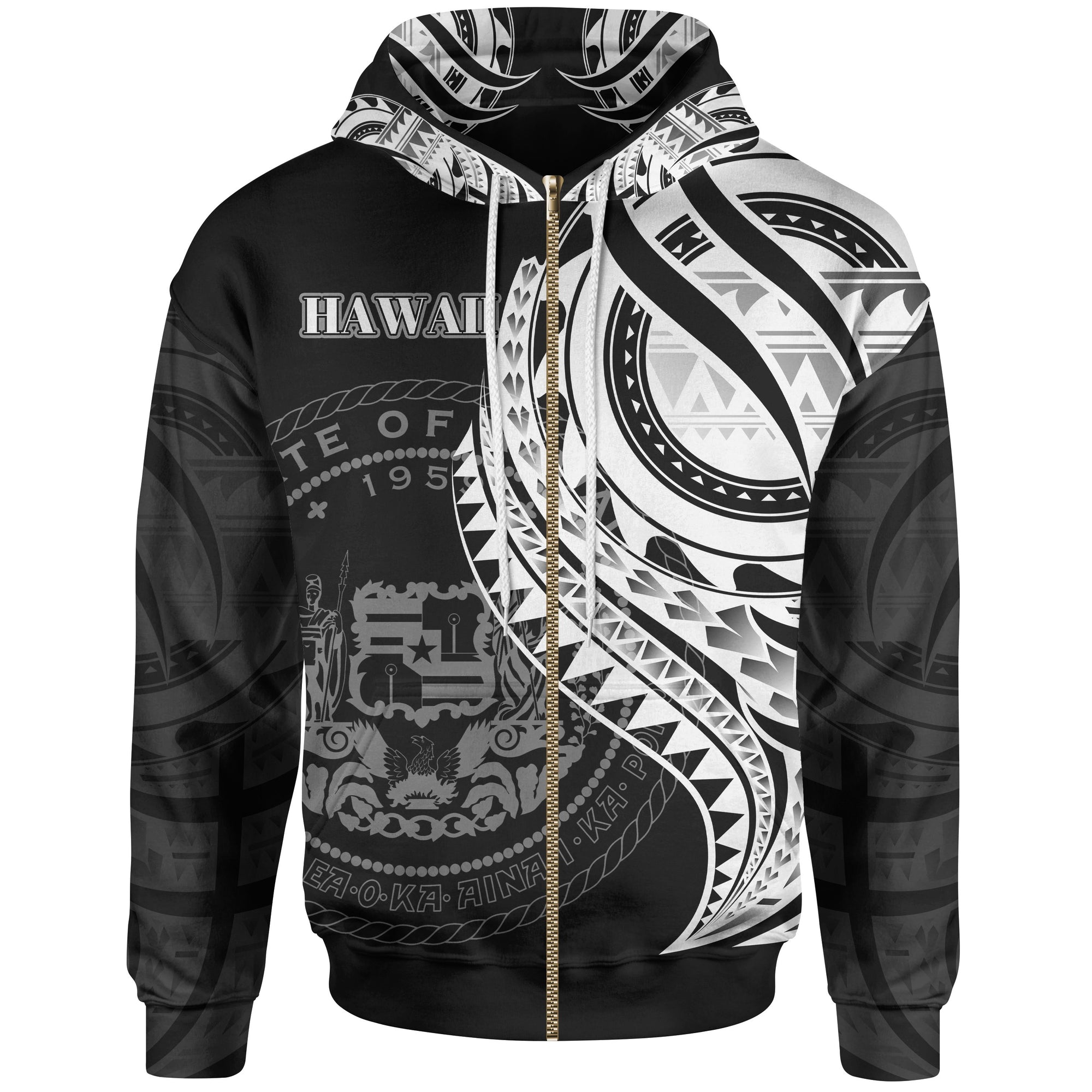 Hawaii Zip Hoodie Polynesian Patterns Best Hawaii Ever Unisex Black - Polynesian Pride