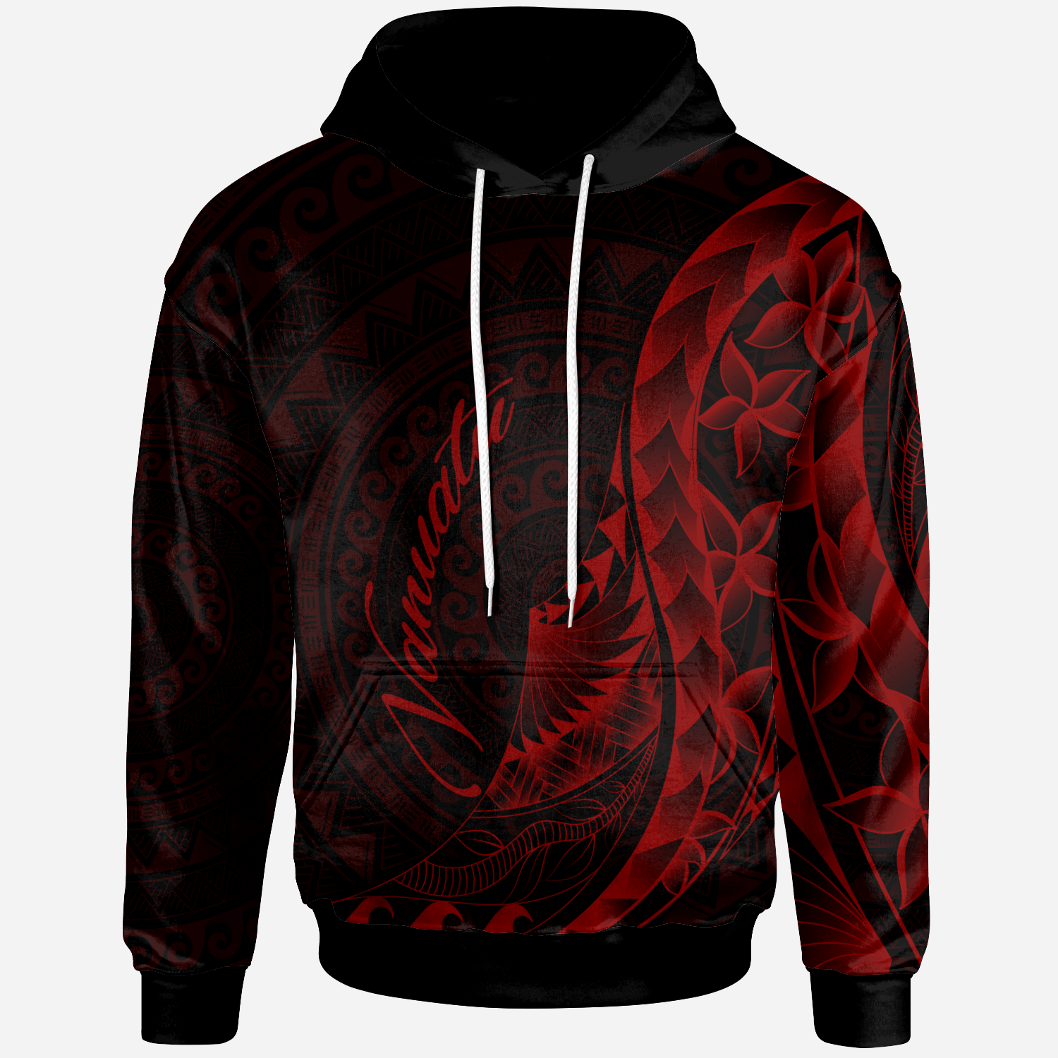 Vanuatu Hoodie Polynesian Pattern Style Red Color Unisex Red - Polynesian Pride