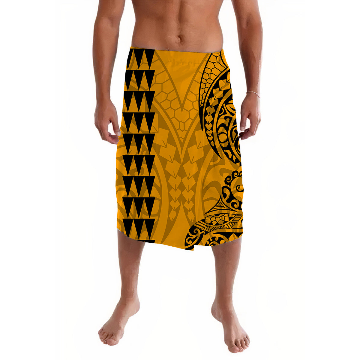 Kakau Polynesian Tribal Yellow Lavalava LT13 Yellow - Polynesian Pride