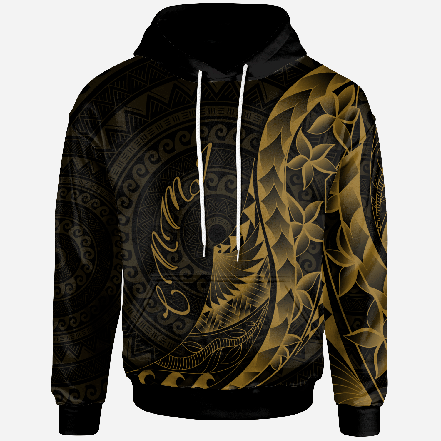 Northern Mariana Islands Hoodie Polynesian Pattern Style Gold Color Unisex Gold - Polynesian Pride