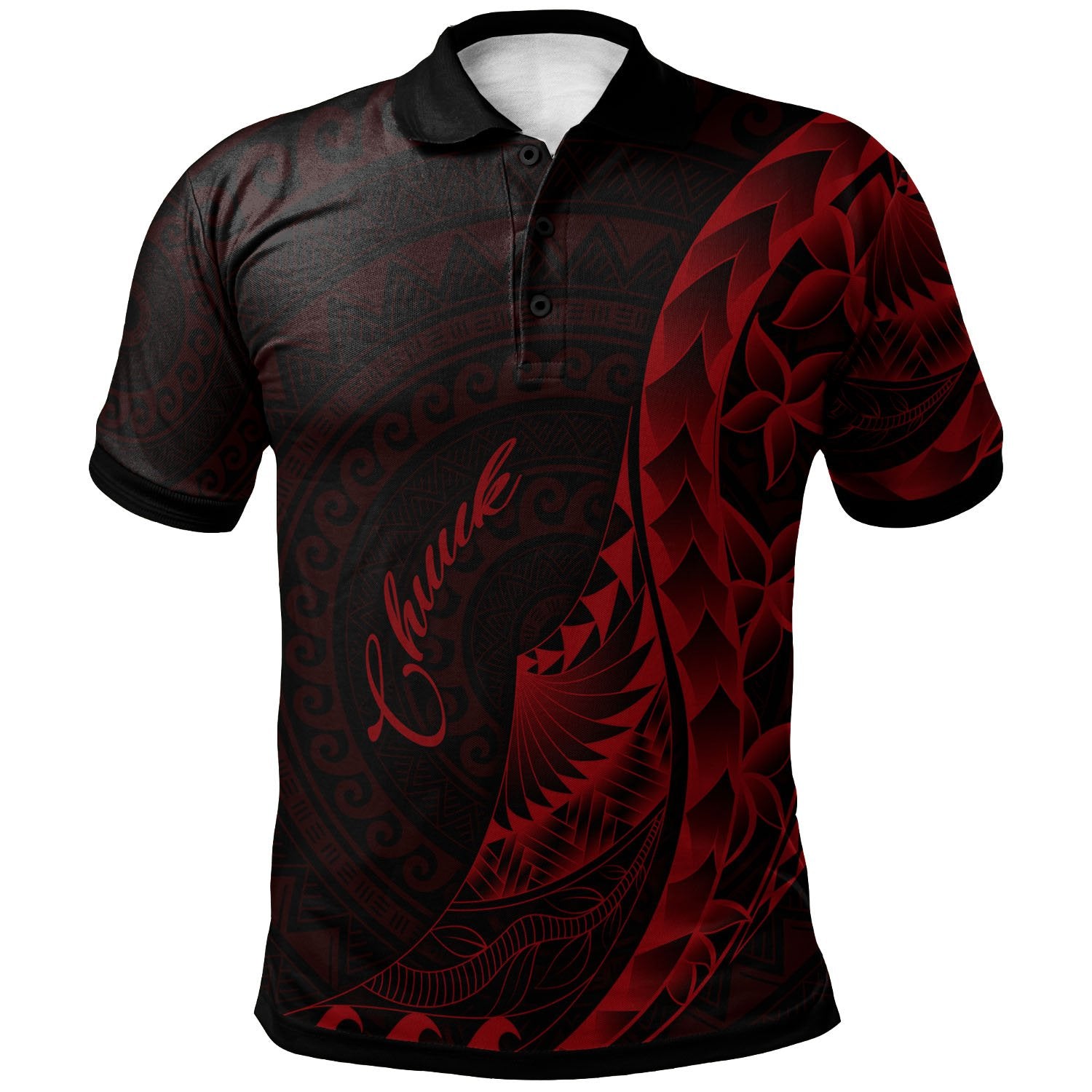 Chuuk Polo Shirt Polynesian Pattern Style Red Color Unisex Red - Polynesian Pride