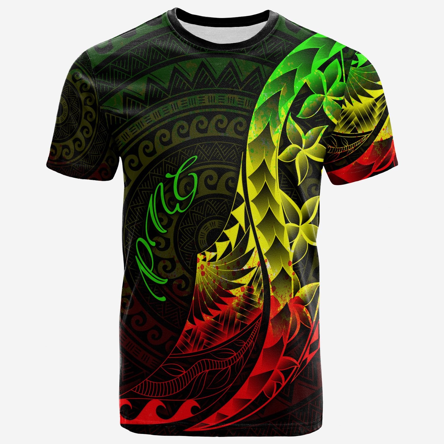 Papua New Guinea T Shirt Polynesian Pattern Style Reggae Color Unisex Art - Polynesian Pride