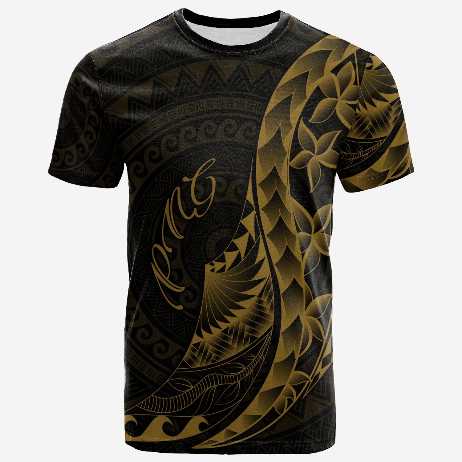 Papua New Guinea T Shirt Polynesian Pattern Style Gold Color Unisex Art - Polynesian Pride