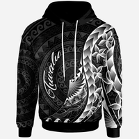 Tuvalu Hoodie Polynesian Pattern Style Unisex Black - Polynesian Pride
