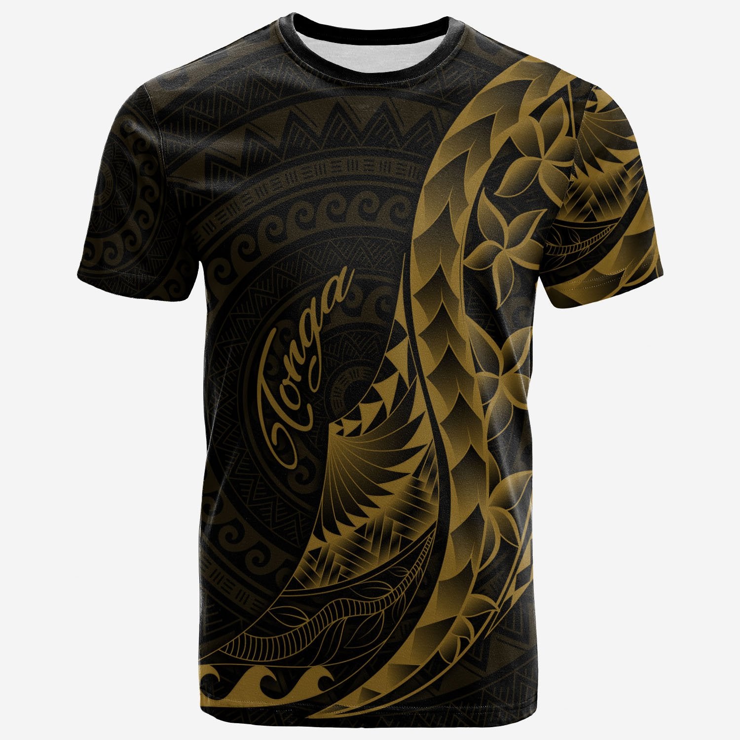 Tonga T Shirt Polynesian Pattern Style Gold Color Unisex Art - Polynesian Pride