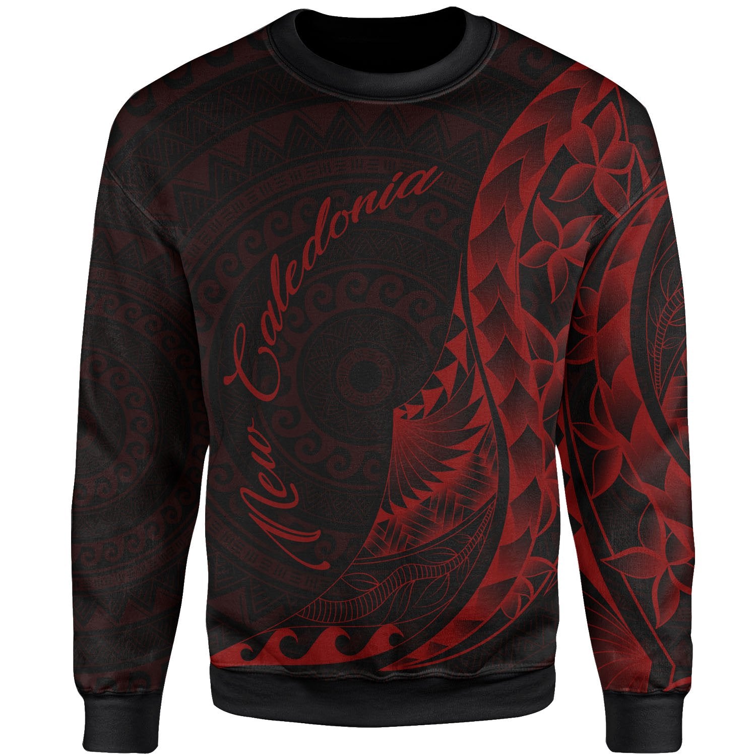 New Caledonia Sweatshirt - Polynesian Pattern Style Red Color Unisex Red - Polynesian Pride