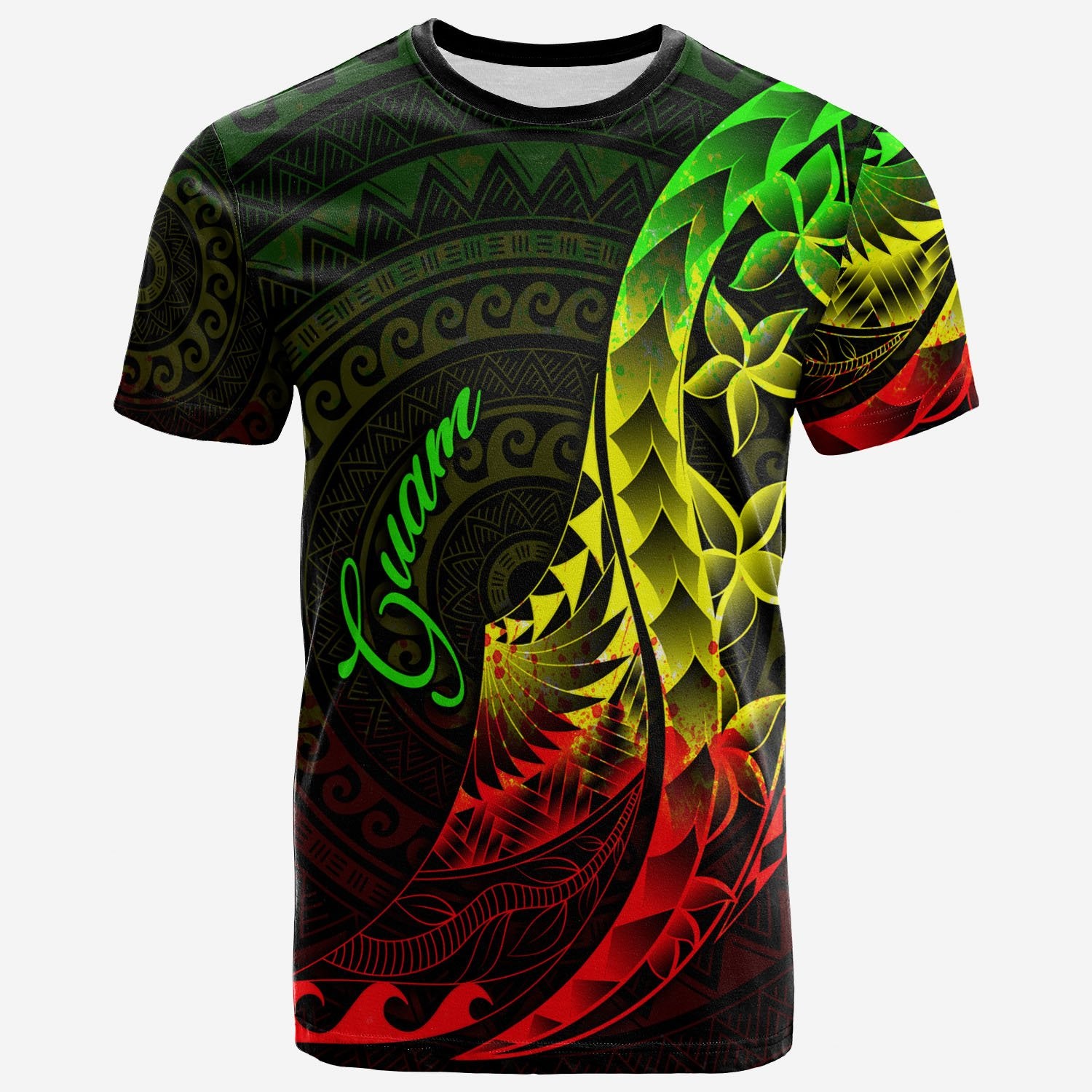 Guam T Shirt Polynesian Pattern Style Reggae Color Unisex Art - Polynesian Pride