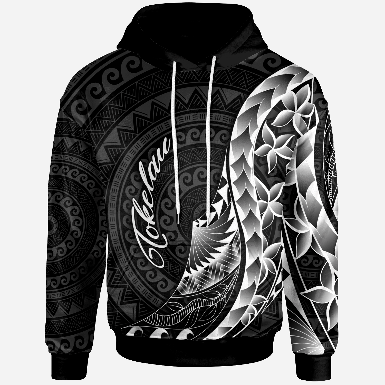 Tokelau Hoodie Polynesian Pattern Style Unisex Black - Polynesian Pride