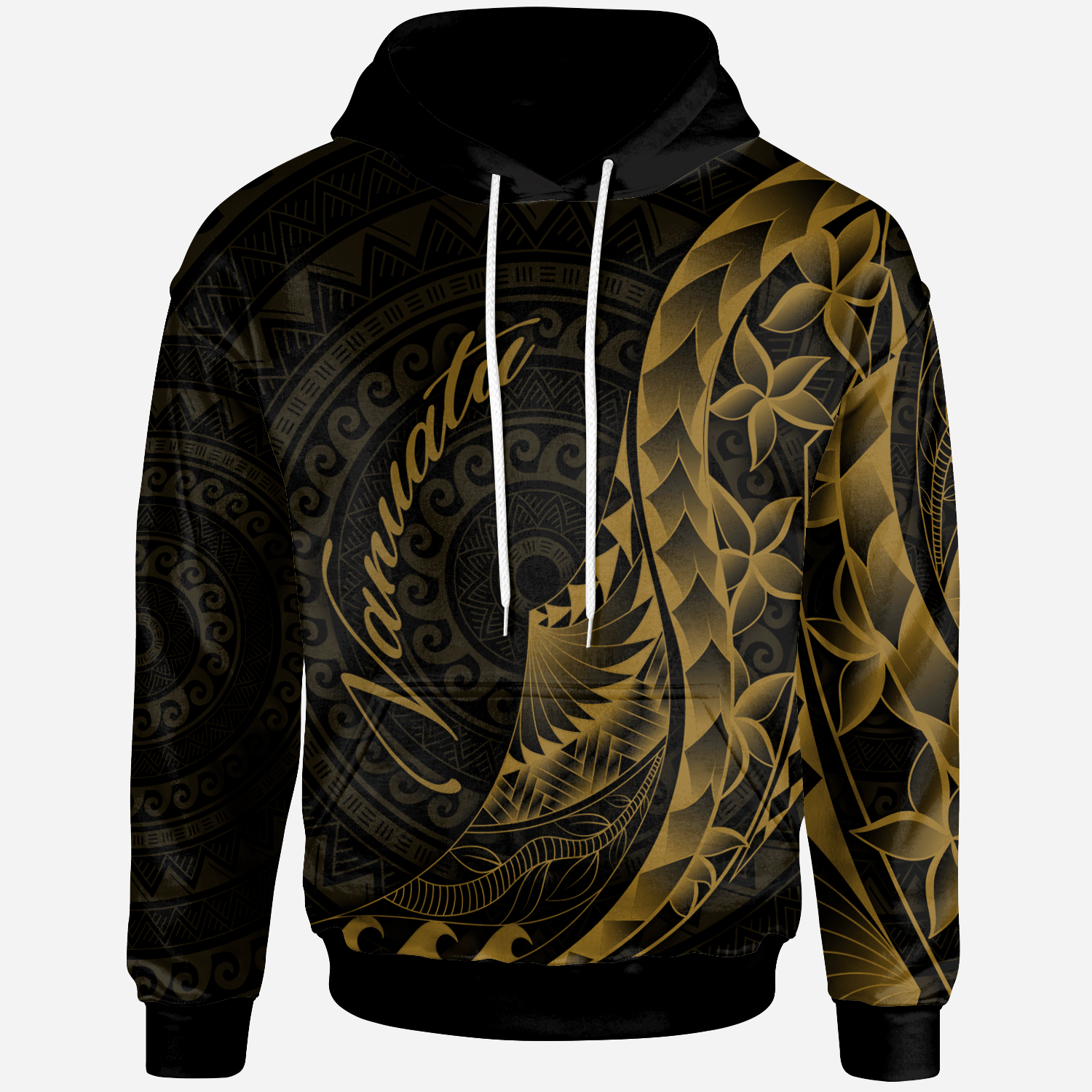 Vanuatu Hoodie Polynesian Pattern Style Gold Color Unisex Gold - Polynesian Pride