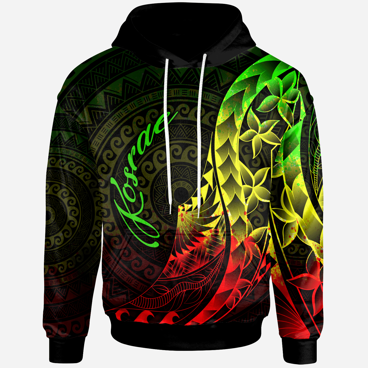 Kosrae Hoodie Polynesian Pattern Style Raggae Color Unisex Raggae - Polynesian Pride