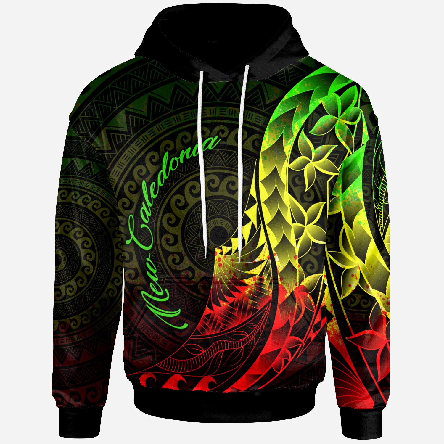 New Caledonia Hoodie Polynesian Pattern Style Reggae Color Unisex Reggae - Polynesian Pride