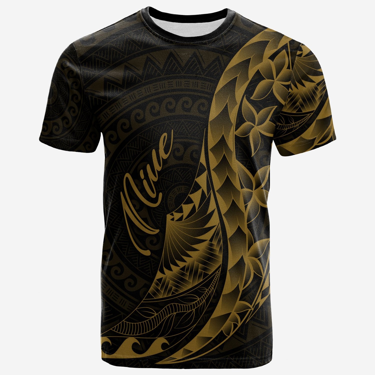 Niue T Shirt Polynesian Pattern Style Gold Color Unisex Art - Polynesian Pride