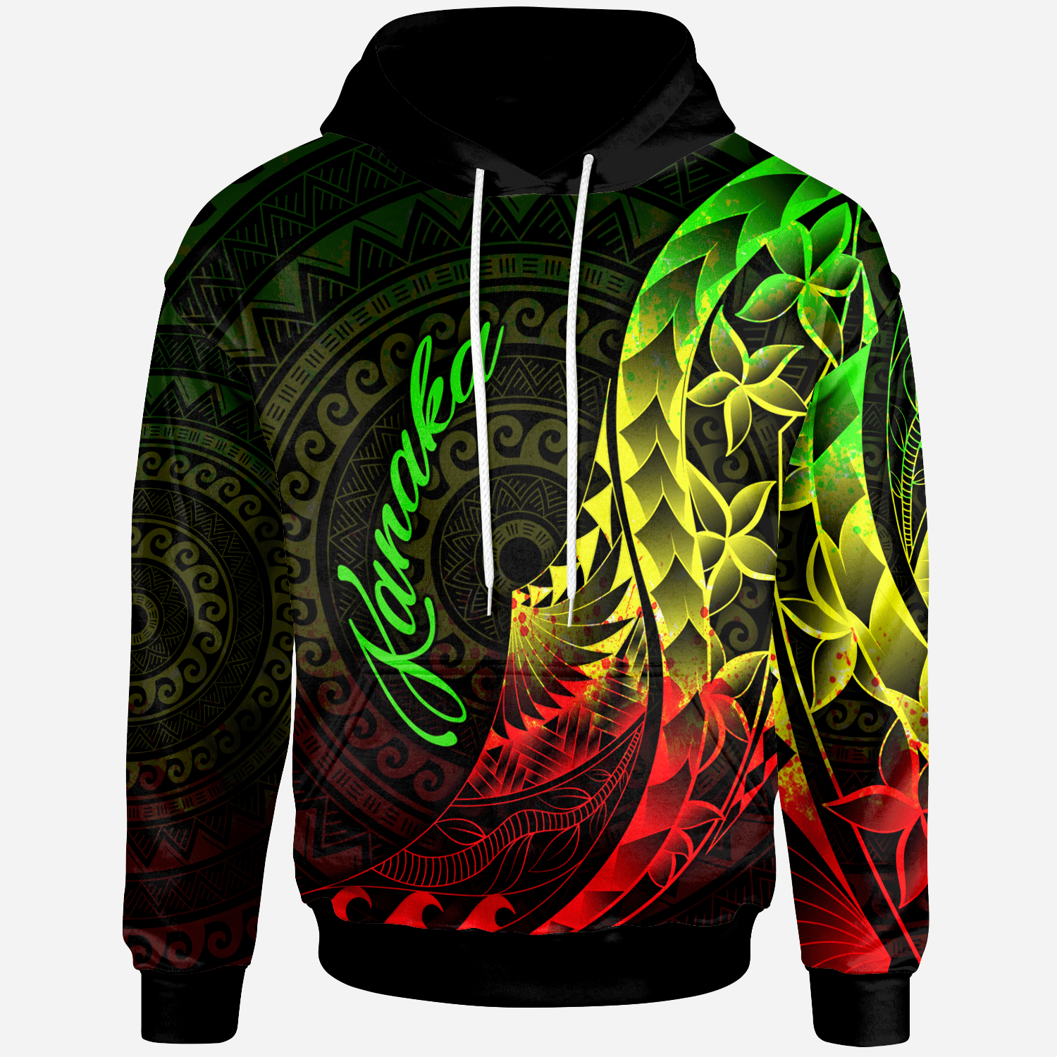 Kanaka Maoli Hoodie Polynesian Pattern Style Reggae Color Unisex Reggae - Polynesian Pride