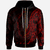 Marshall Islands Zip Hoodie Polynesian Pattern Style Red Color Unisex Red - Polynesian Pride