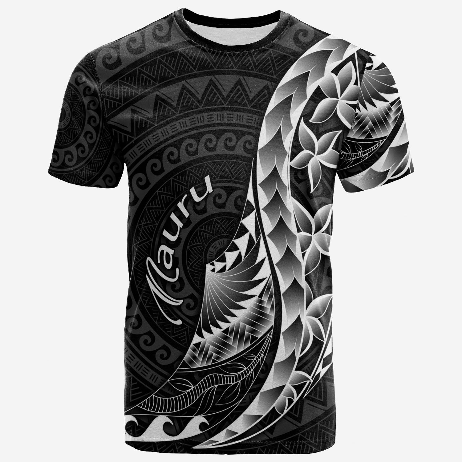 Nauru T Shirt Polynesian Pattern Style Unisex Black - Polynesian Pride