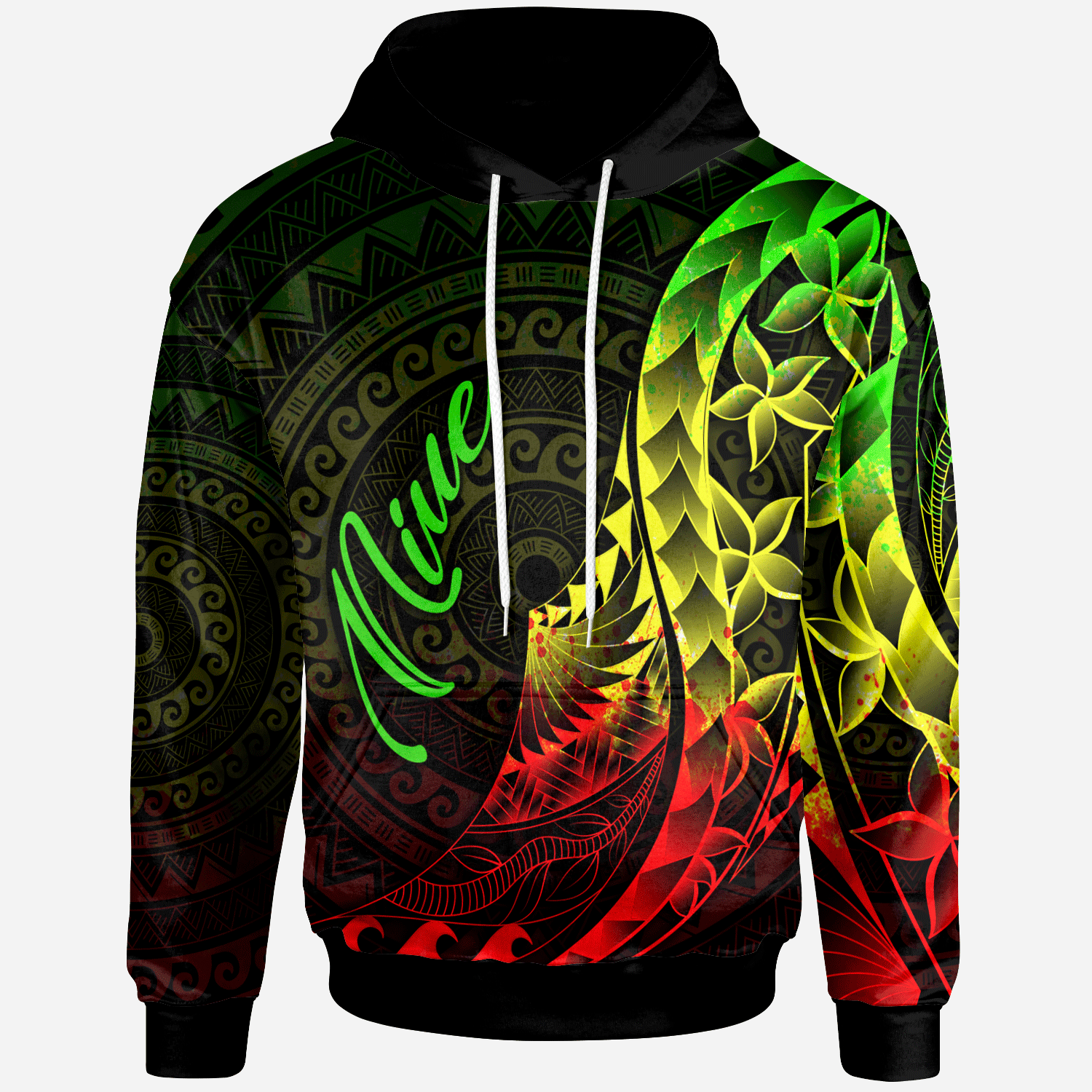 Niue Hoodie Polynesian Pattern Style Reggae Color Unisex Reggae - Polynesian Pride