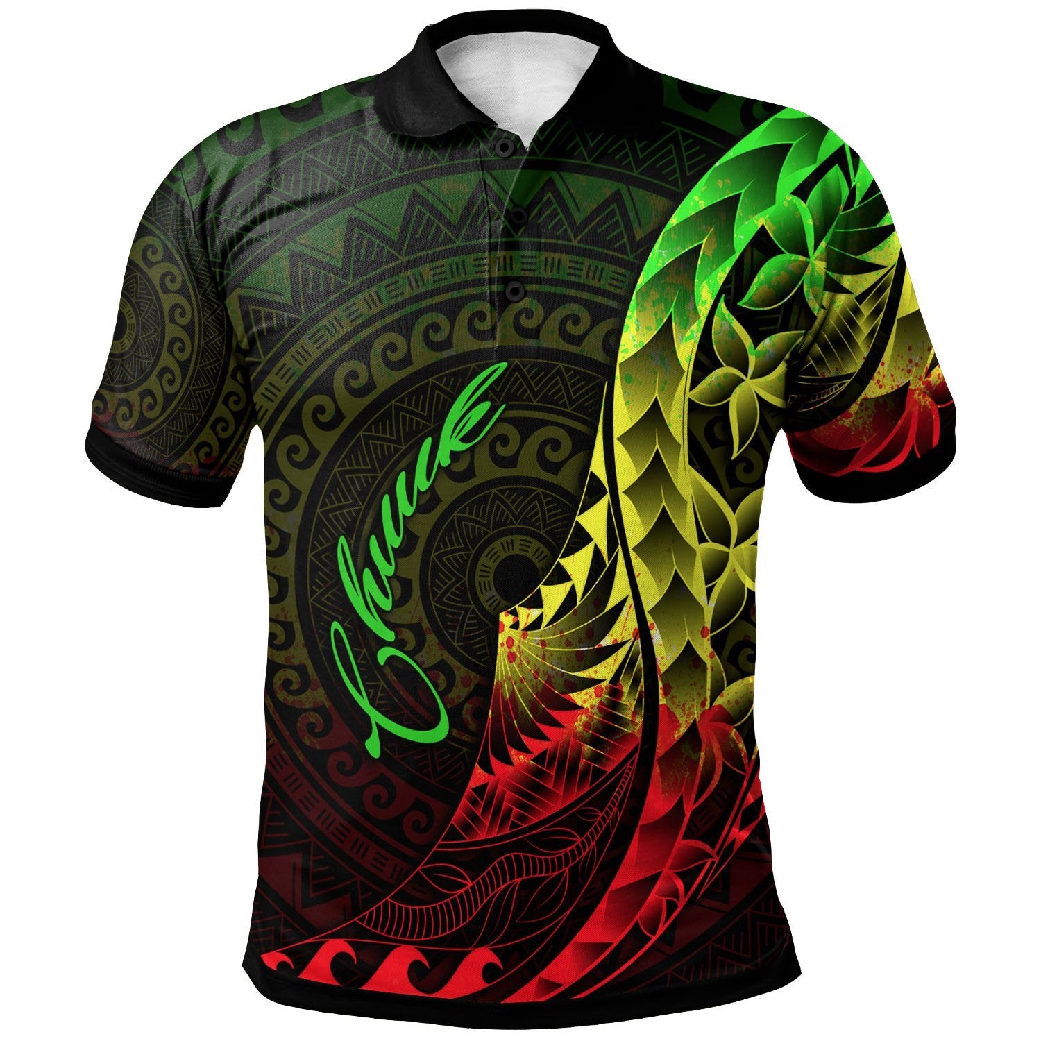 Chuuk Polo Shirt Polynesian Pattern Style Reggae Color Unisex Reggae - Polynesian Pride