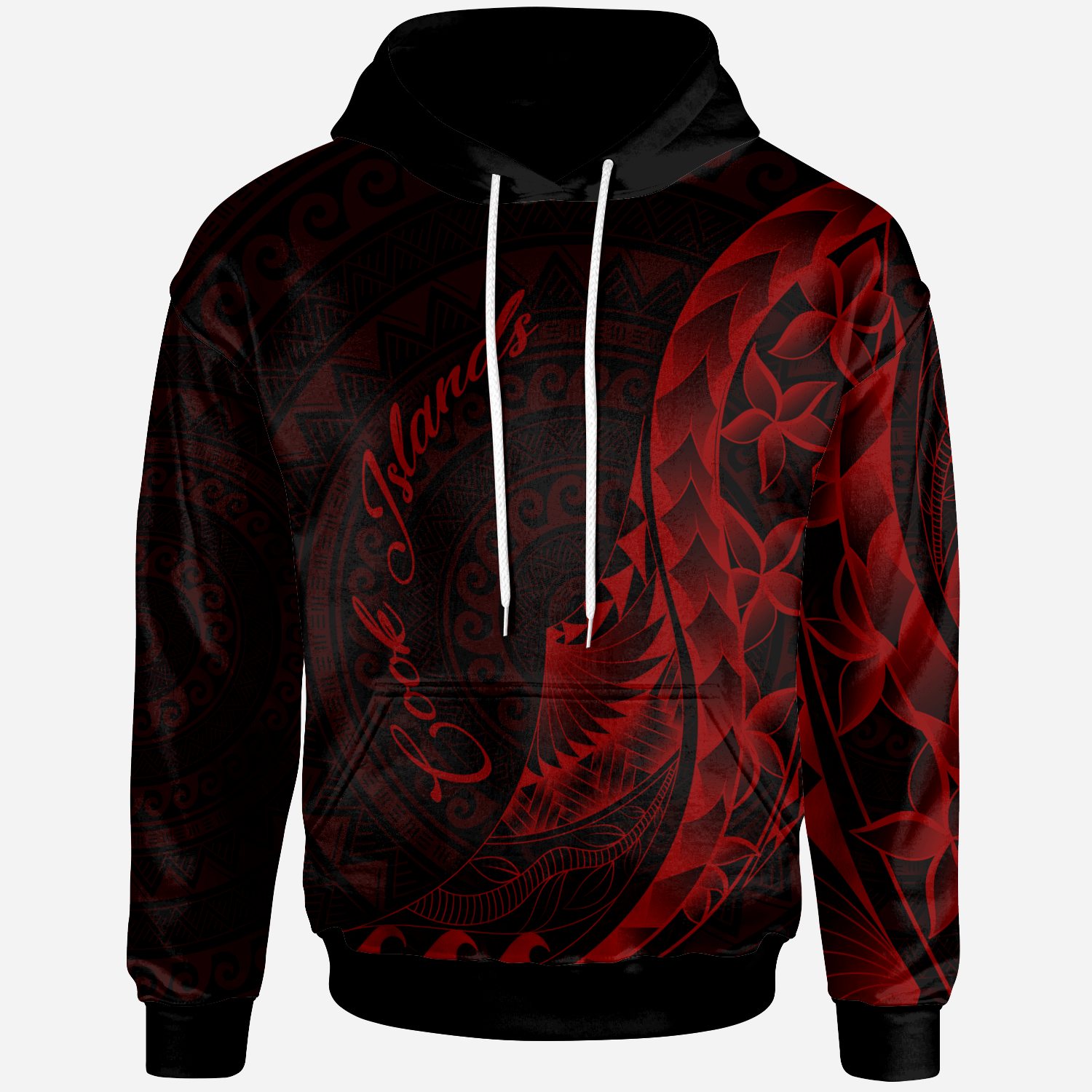 Cook Islands Hoodie Polynesian Pattern Style Red Color Unisex Red - Polynesian Pride