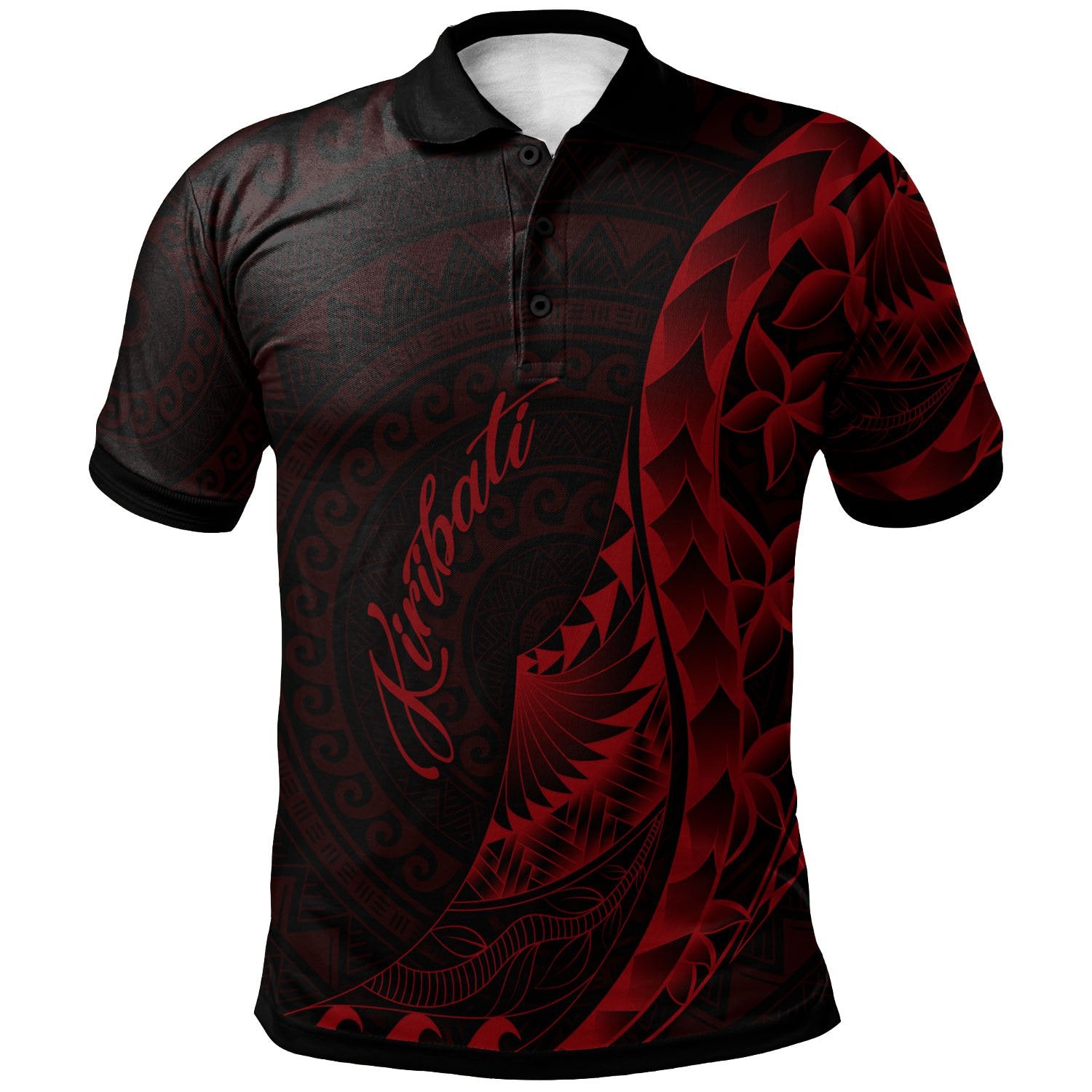 Kiribati Polo Shirt Polynesian Pattern Style Red Color Unisex Red - Polynesian Pride