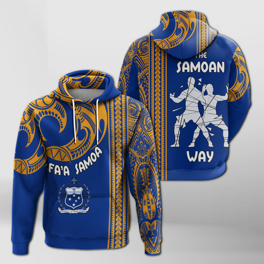 Faa Samoa The Samoan Way Siva Tau Blue Hoodie LT7 - Polynesian Pride